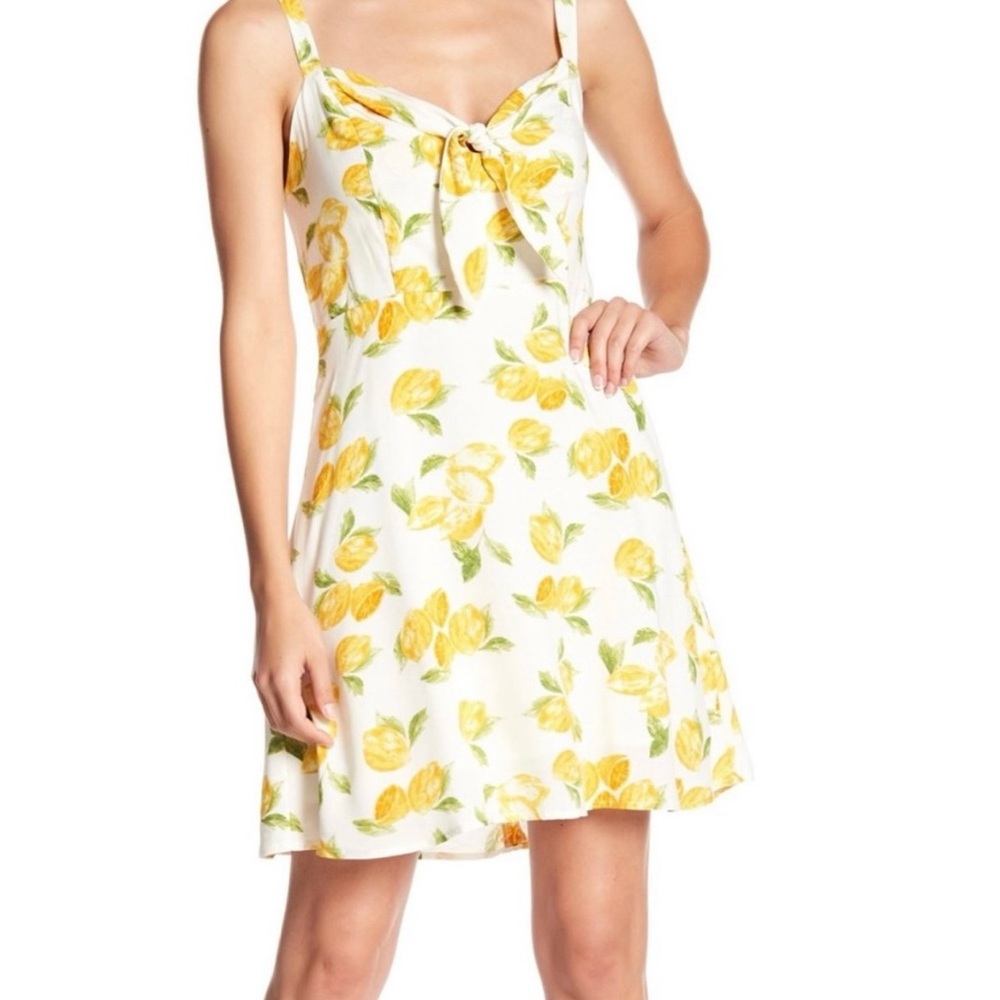 Socialite Lemon Knot Front Babydoll Dress